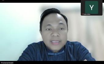 Koordinator Divisi Pencegahan, Partisipasi Masyarakat, dan Humas Bawaslu Provinsi Sumatera Barat, Muhamad Khadafi, saat memberikan arahan