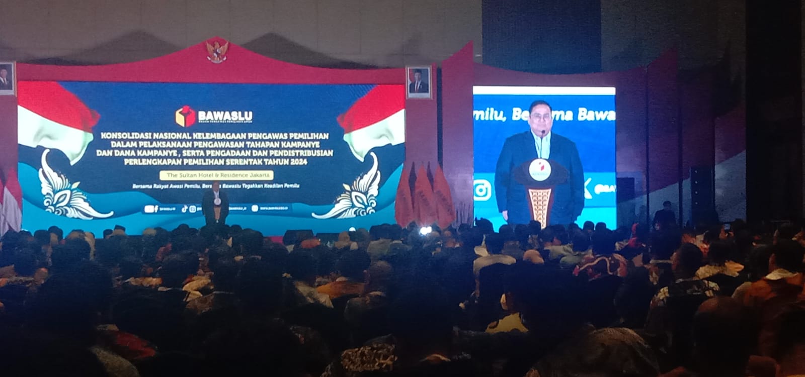 Ketua Bawaslu RI Rahmat Bagja saat memberikan sambutan pada kegiatan