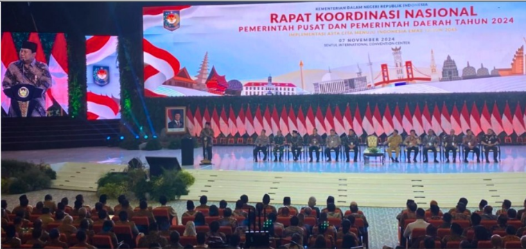 Presiden RI Prabowo Subianto saat memberikan arahan 