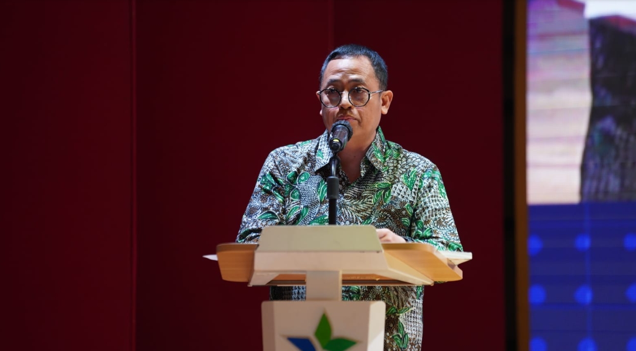 Anggota Bawaslu Puadi saat peluncuran Buku Dinamika Pengawasan Pemilu: Peran Bawaslu dan Interaksi Kepentingan di Perpustakaan Nasional, Sabtu (30/8/2025).