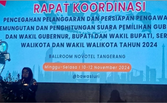 Anggota Bawaslu RI, Lolly Suhenty saat memberikan arahan