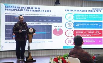 Pimpinan Pemeriksaan Keuangan Negara I, Nyoman Adhi Suryadnyana dalam Entry Meeting Pemeriksaan Laporan Keuangan Bawaslu Tahun Anggaran 2024, di Jakarta, Kamis, (23/1/2025).