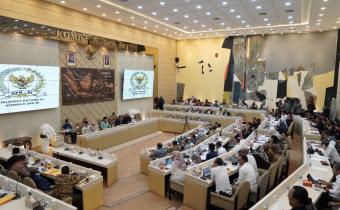 Suasana Rapat Dengar Pendapat (RDP) di ruang rapat Komisi II DPR RI, Rabu (12/02/2025).
