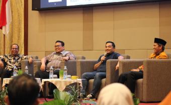 evaluasi terhadap penyelenggaraan pemilu dan pemilihan pasca putusan Mahkamah Konstitusi nomor 135/PUU-XXII/2024 terkait dengan kewenangan Bawaslu dalam pengawasan penegakkan hukum pemilu nasional dan pemilu lokal di salah satu hotel di Kota Padang, Sabtu (2/7)