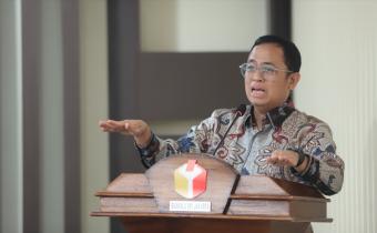 Anggota Bawaslu Puadi dalam forum Jaringan Demokrasi Indonesia pada Rabu (16/7/2025) di Bawaslu DKI Jakarta.