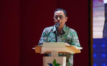 Anggota Bawaslu Puadi saat peluncuran Buku Dinamika Pengawasan Pemilu: Peran Bawaslu dan Interaksi Kepentingan di Perpustakaan Nasional, Sabtu (30/8/2025).