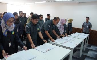 Pencanangan Pembangunan Zona Integritas Inspektorat Utama menuju WBK/WBBM, Jakarta, Senin (8/9/2025).